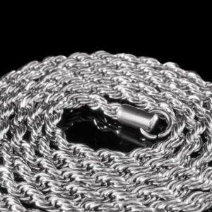 14k Silver White Gold Plated Stainless Steel 24"